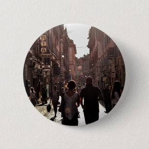 Naples Buildings 6 Cm Round Badge