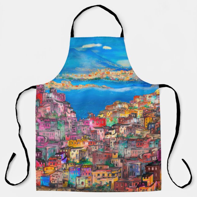 Naples cityscapeart,city,italian,landscape,modern, apron (Front)