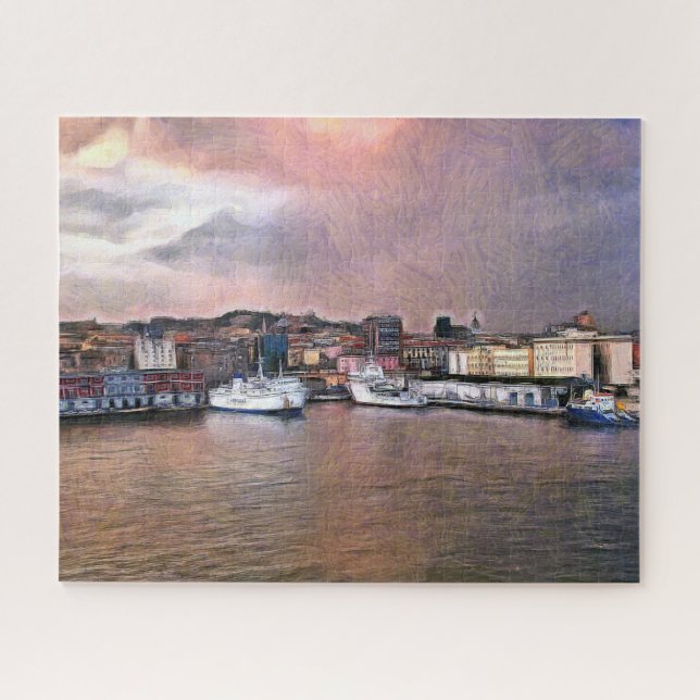 Naples. Evening. The Bay of Naples. Jigsaw Puzzle (Horizontal)