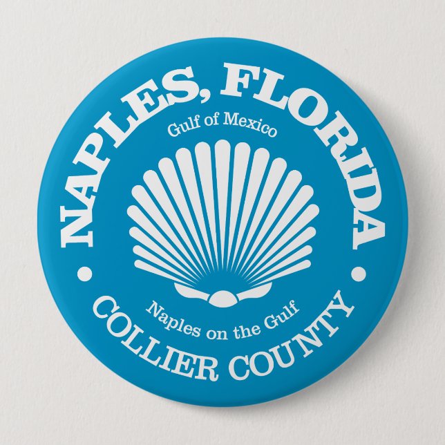 Naples Fl (seashell) 10 Cm Round Badge (Front)