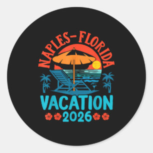 Naples Florida 2026 Family Vacation Beach Summer V Classic Round Sticker