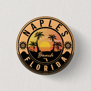 Naples Florida Beach Retro Sunset Souvenirs 3 Cm Round Badge