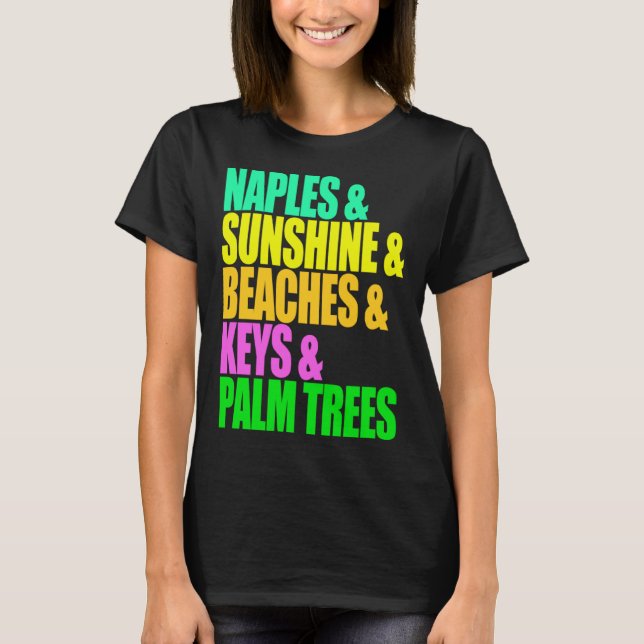 Naples, Florida Beaches, Palm Trees, Sunshine Vaca T-Shirt (Front)
