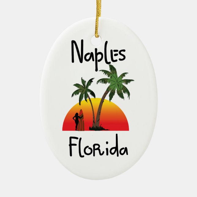 Naples Florida Ceramic Tree Decoration (Front)