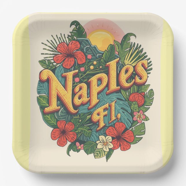 Naples florida dreaming  paper plate (Front)
