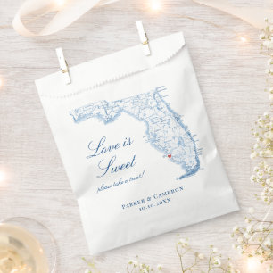 Naples Florida Elegant Map Wedding  Favour Bags