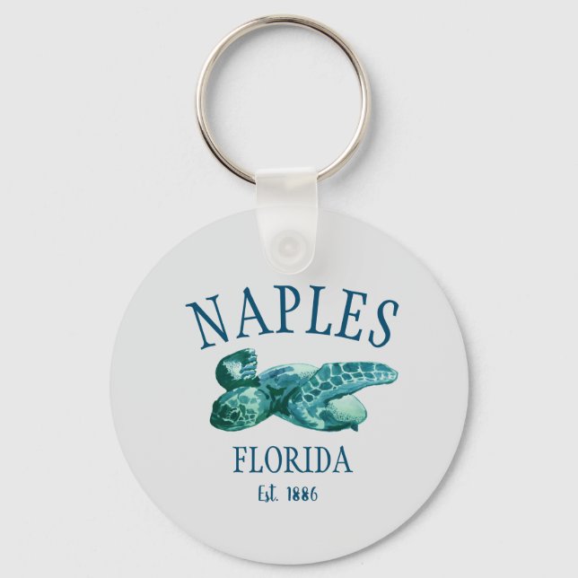 Naples Florida Est Beach Sea Turtle Key Ring (Front)