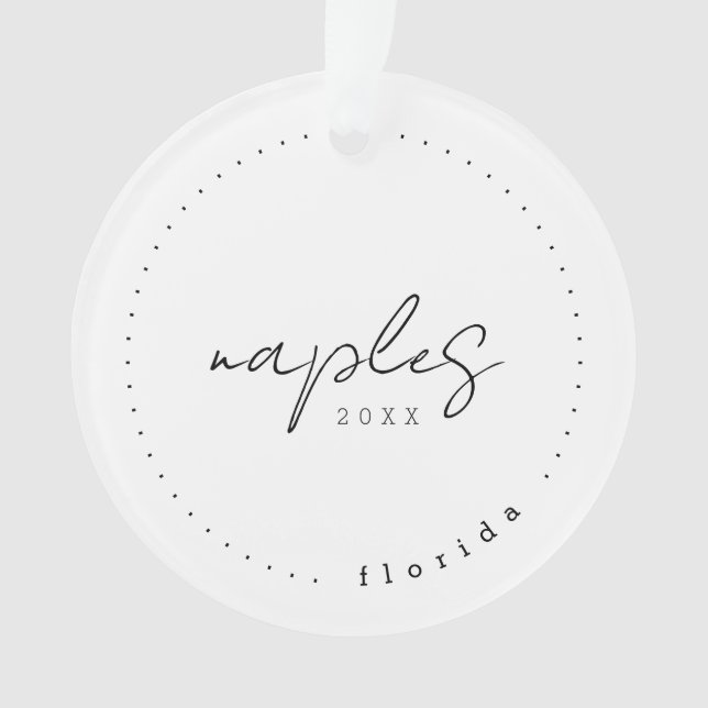 Naples Florida FL Travel United States Simple Ornament (Front)
