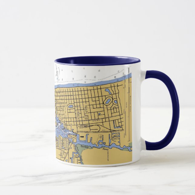 Naples, Florida Nautical Harbour Chart Coffee Mug (Right)
