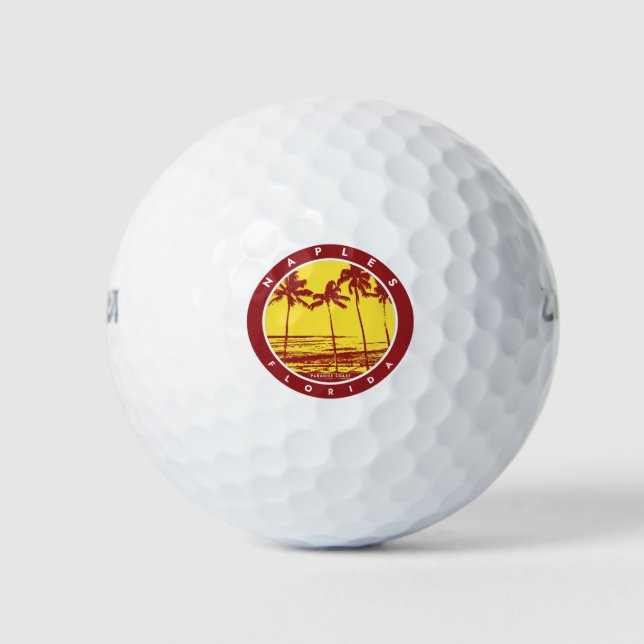 Naples Florida Palm Trees Beach Golf Balls (Front)