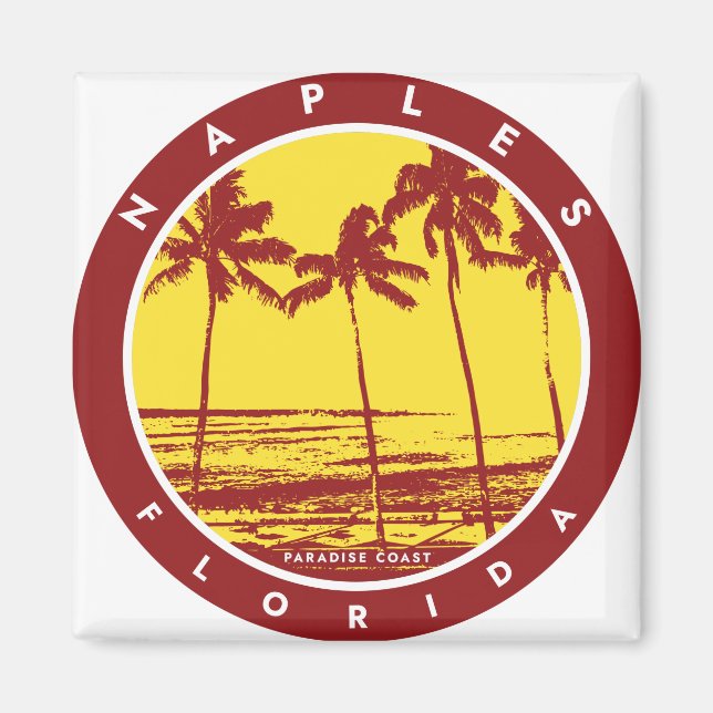 Naples Florida Palm Trees Beach Magnet (Front)