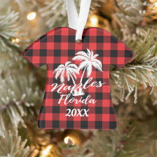 Naples Florida Palm Trees Beach Personalised Ornament
