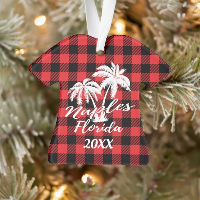 Naples Florida Palm Trees Beach Personalised Ornament (Tree)