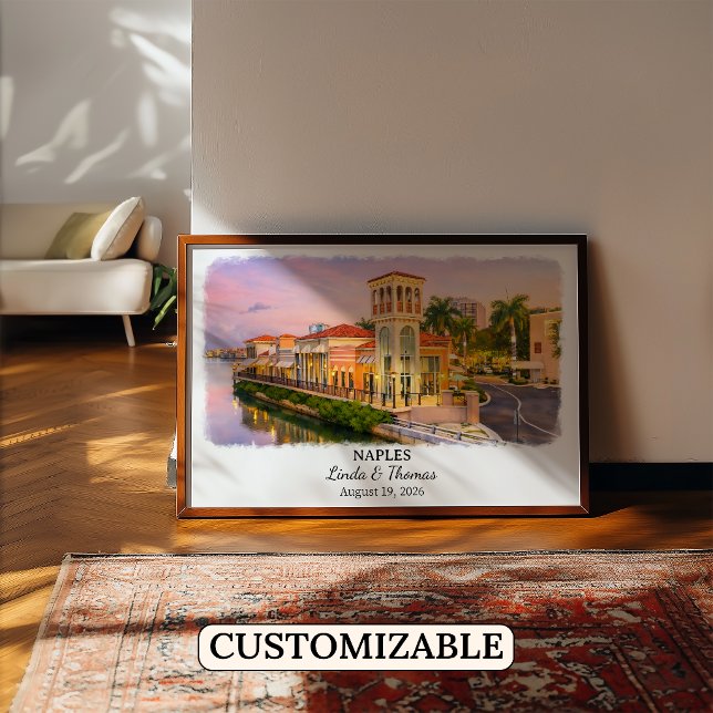 Naples Florida Poster, Watercolor, Custom Poster (Creator Uploaded)