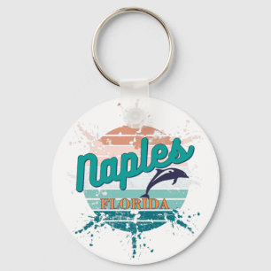 Naples Florida Retro Vintage Exploding Sunset   Key Ring