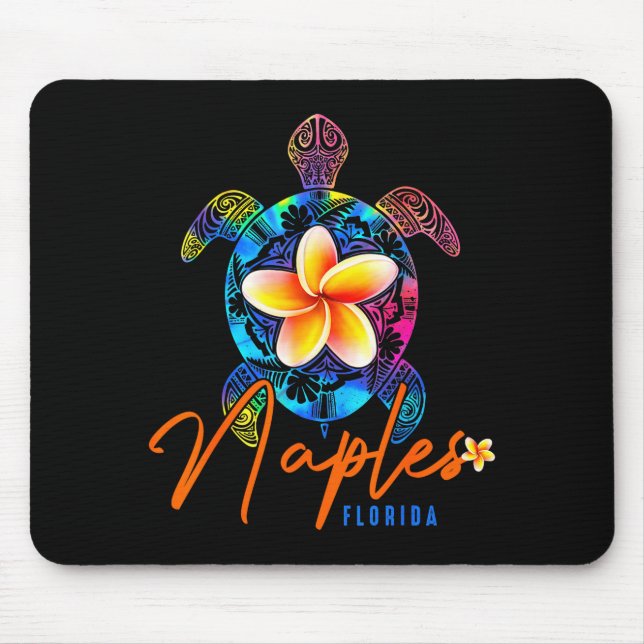 Naples Florida Sea Turtle Tie Dye Trocal Vacation  Mouse Mat (Front)