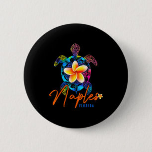 Naples Florida Sea Turtle Tie Dye Tropical Vacatio 6 Cm Round Badge