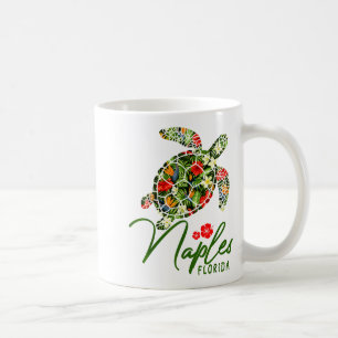 Naples Florida Sea Turtle Tropical Hibiscus Beach Coffee Mug