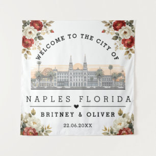 Naples Florida Skyline – Custom Wedding favour Tapestry