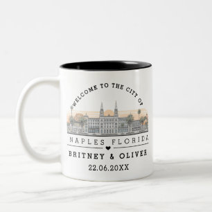 Naples Florida Skyline – Custom Wedding favour Two-Tone Coffee Mug