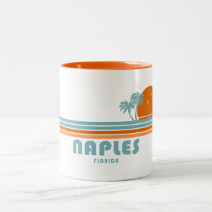 Naples Florida Sun Palm Trees Two-Tone Coffee Mug