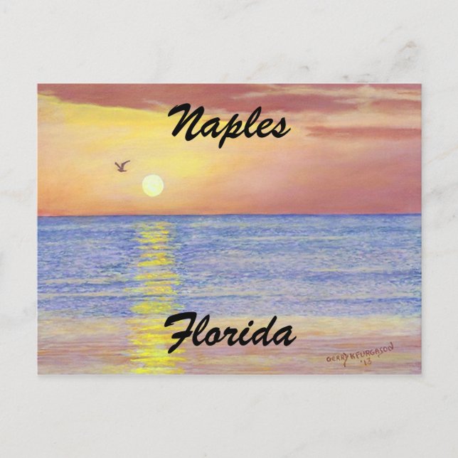 "NAPLES,FLORIDA SUNSET " POSTCARD (Front)