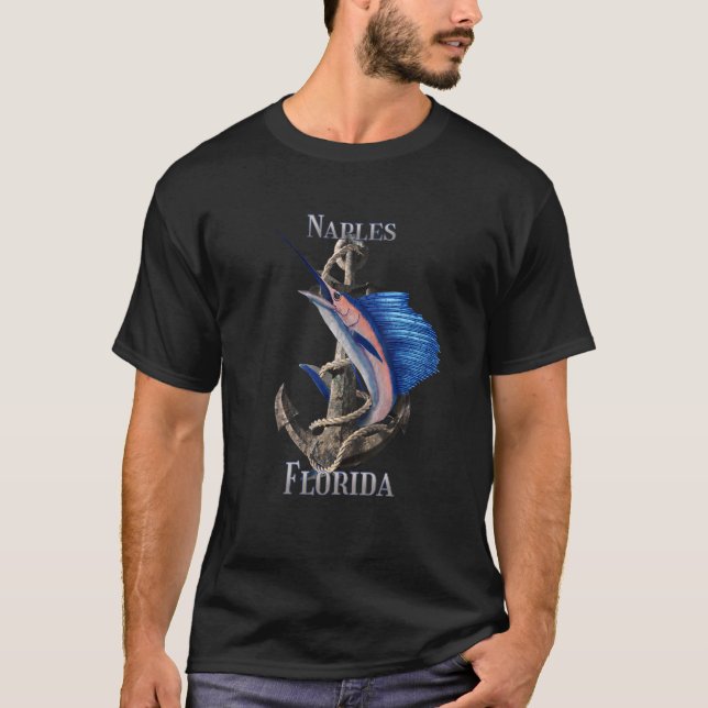 Naples Florida Swordfish Marlin Ocean Fishing T-Shirt (Front)