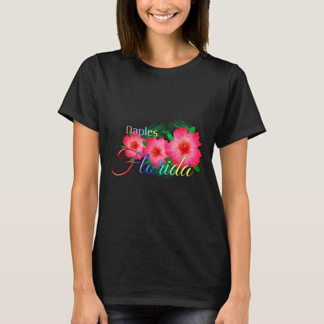 Naples Florida Tropical Flowers Family Vacation  T-Shirt (Front)