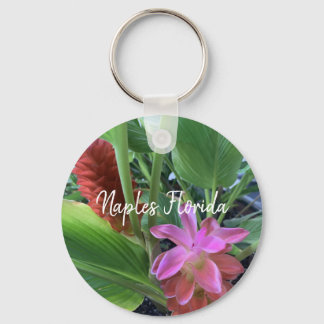 Naples Florida Tropical Flowers Key Ring