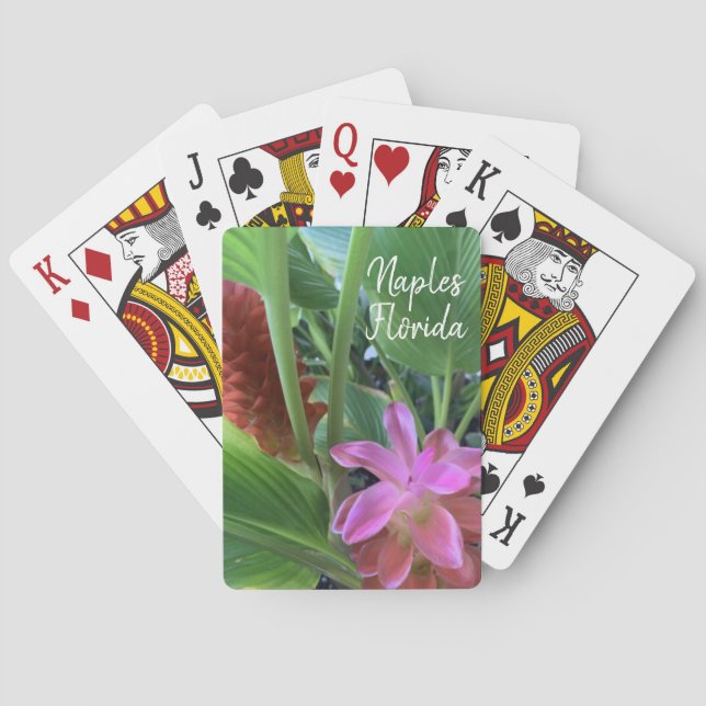 Naples Florida Tropical Flowers  Playing Cards (Back)