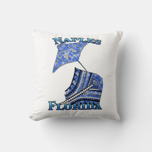 Naples Florida Vacation Tribal Stingray Cushion
