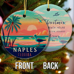 Naples Florida Vintage Seagull Sunset Souvenirs Ceramic Tree Decoration<br><div class="desc">Naples Beach Florida Vintage Seagull Retro Palm Trees 60s Souvenirs. Sunset design with your favourite Florida beach and sea, suitable for Florida beach Towns lovers especially those who love Naples Beach. - You can customise and modify this template by adjusting, changing or deleting the texts contained in it. Changing the...</div>
