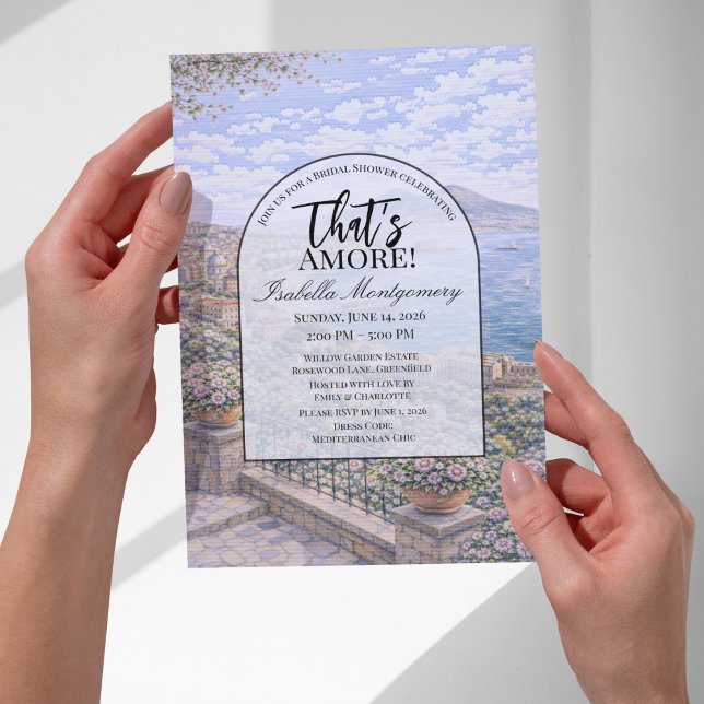 Naples Italian Themed Bridal Shower Invitation (Naples Italian Themed Bridal Shower Invitations
)