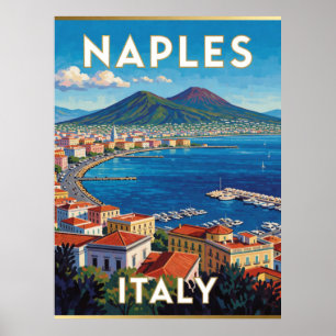 Naples Italy Bay Travel Scene 🌊 Poster