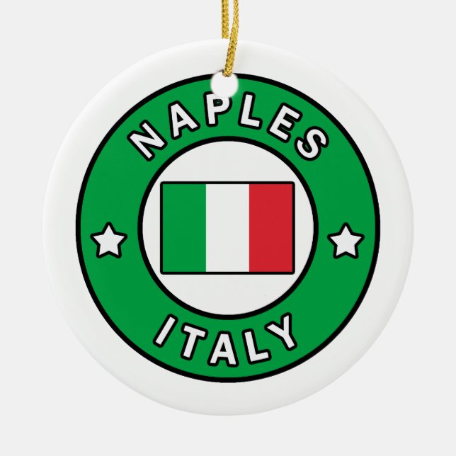 Naples Italy Ceramic Tree Decoration (Front)