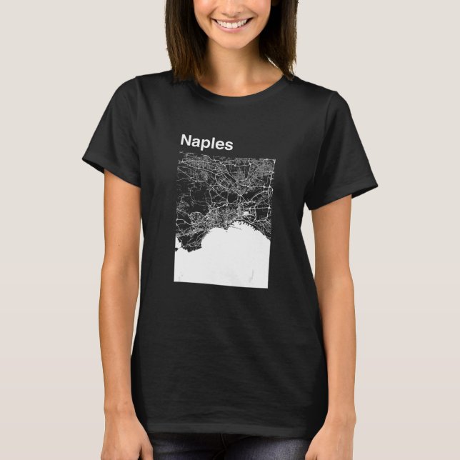 Naples Italy Classic City Map Graphic T-Shirt (Front)