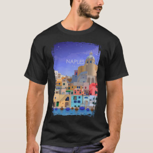 Naples Italy Italian Vintage Minimal Retro Travel T-Shirt