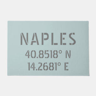 Naples Italy Latitude and Longitude Coordinates  Doormat