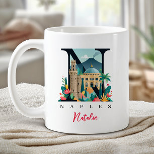 Naples Italy Monogram Letter N Personalised Gift Coffee Mug