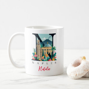 Naples Italy Monogram Letter N Personalized Gift Coffee Mug