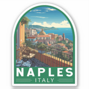 Naples Italy Travel Art Vintage