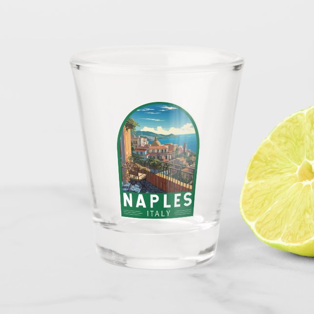 Naples Italy Travel Art Vintage Shot Glass (Front)