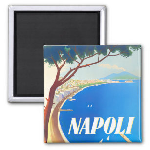 Naples Italy vintage travel  Magnet