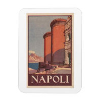 Naples Italy Vintage Travel Poster Magnet 