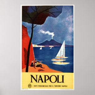 Naples NAPOLI ITALY Ad Vintage Italian Travel Poster