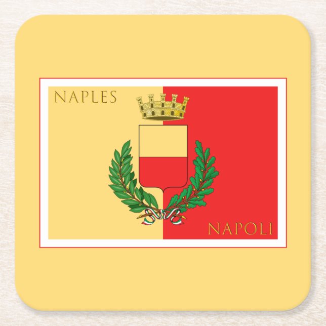 Naples, Napoli, Italy Square Paper Coaster (Front)