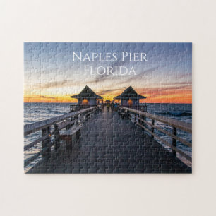 Naples Pier Florida Ocean Sunset Jigsaw Puzzle
