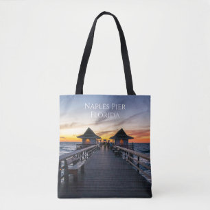 Naples Pier Florida Travel Vacation Tote Bag