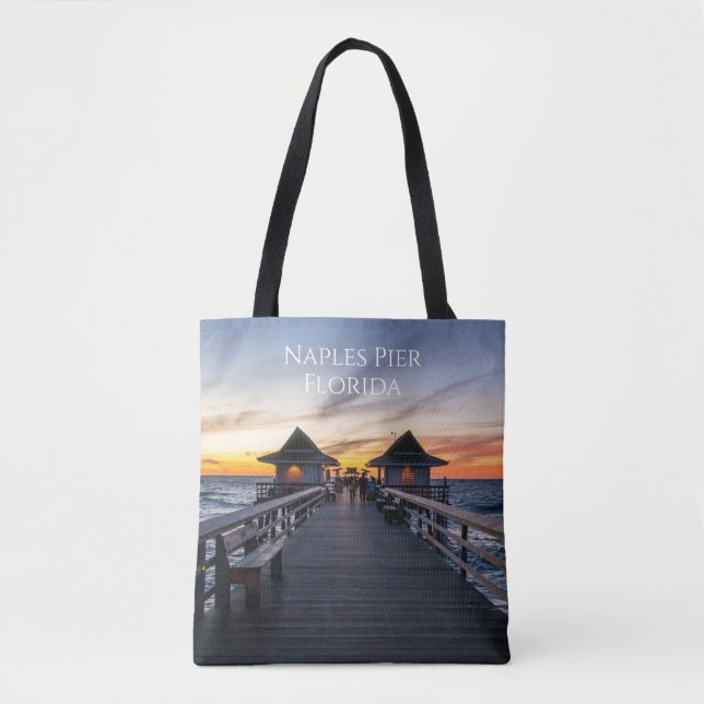 Naples Pier Florida Travel Vacation Tote Bag (Front)