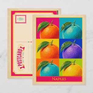 Naples Postcard Florida Oranges Vintage Pop Art
